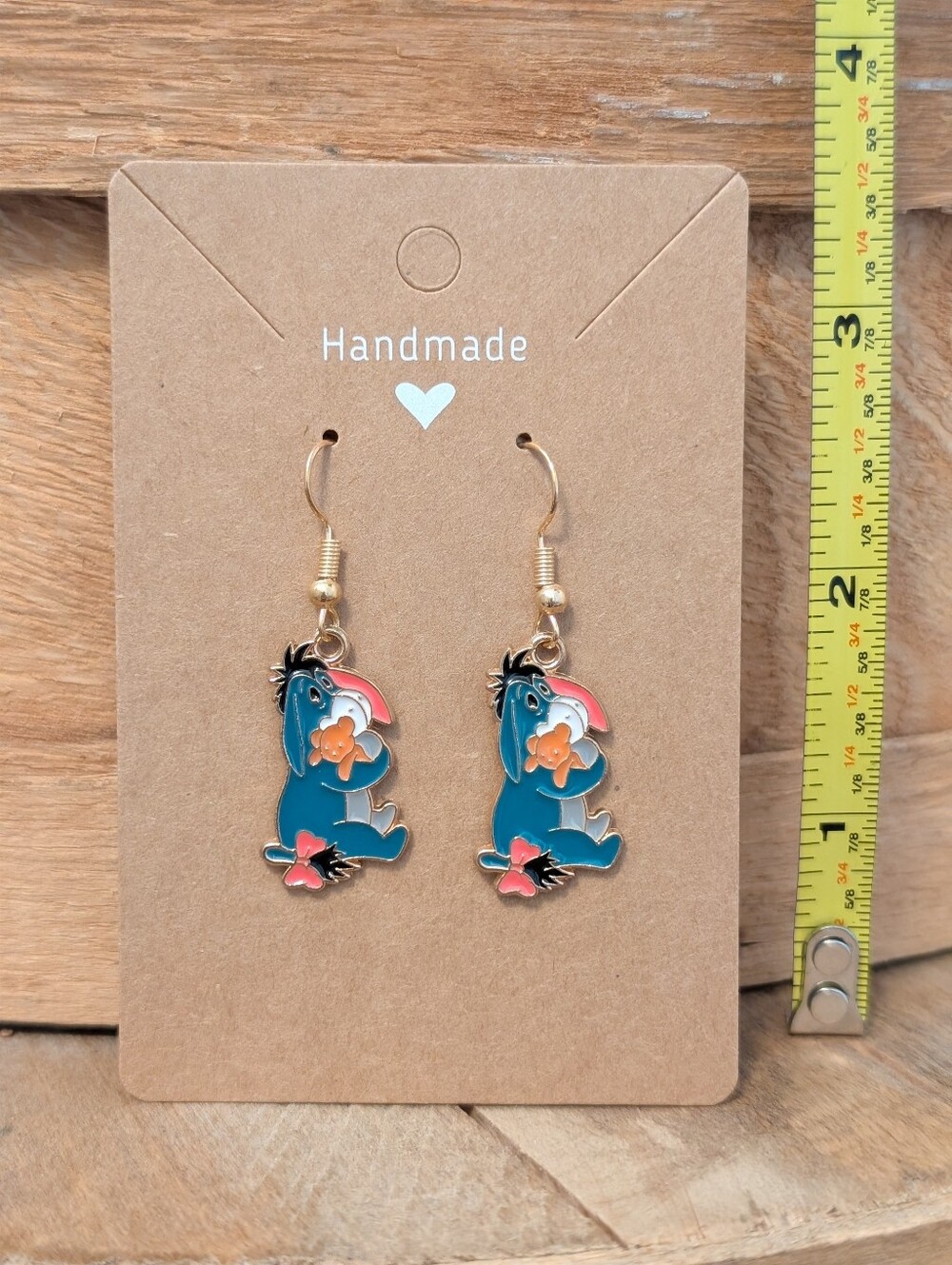 Disney's Winnie The Pooh Eeyore Enamel Metal Earrings NEW